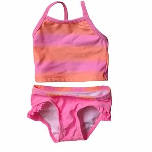 Pink and orange bikini baby swimsuit